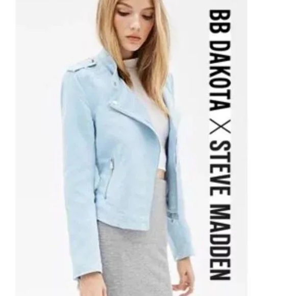 BB Dakota Blue Moto Jacket Size Small - Picture 4 of 14